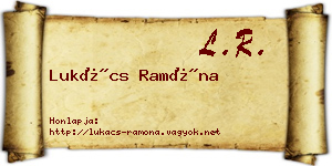 Lukács Ramóna névjegykártya