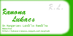 ramona lukacs business card